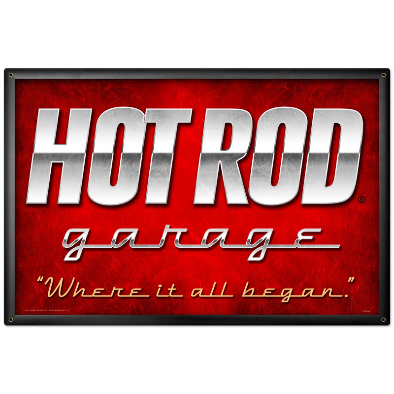 Hot Rod Garage, Automotive, Metal Sign, 36 X 24 Inches