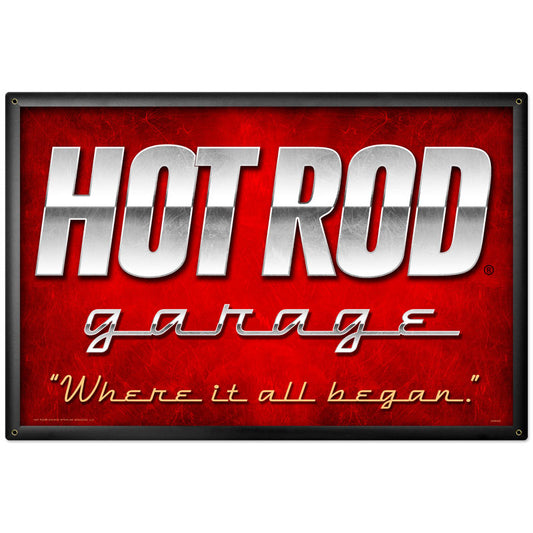 Hot Rod Garage, Automotive, Metal Sign, 36 X 24 Inches