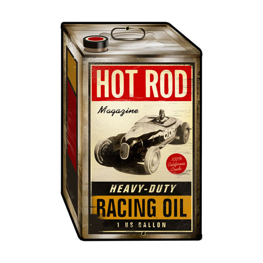 Racing Oil, Automotive, Custom Metal Shape, 12 X 19 Inches
