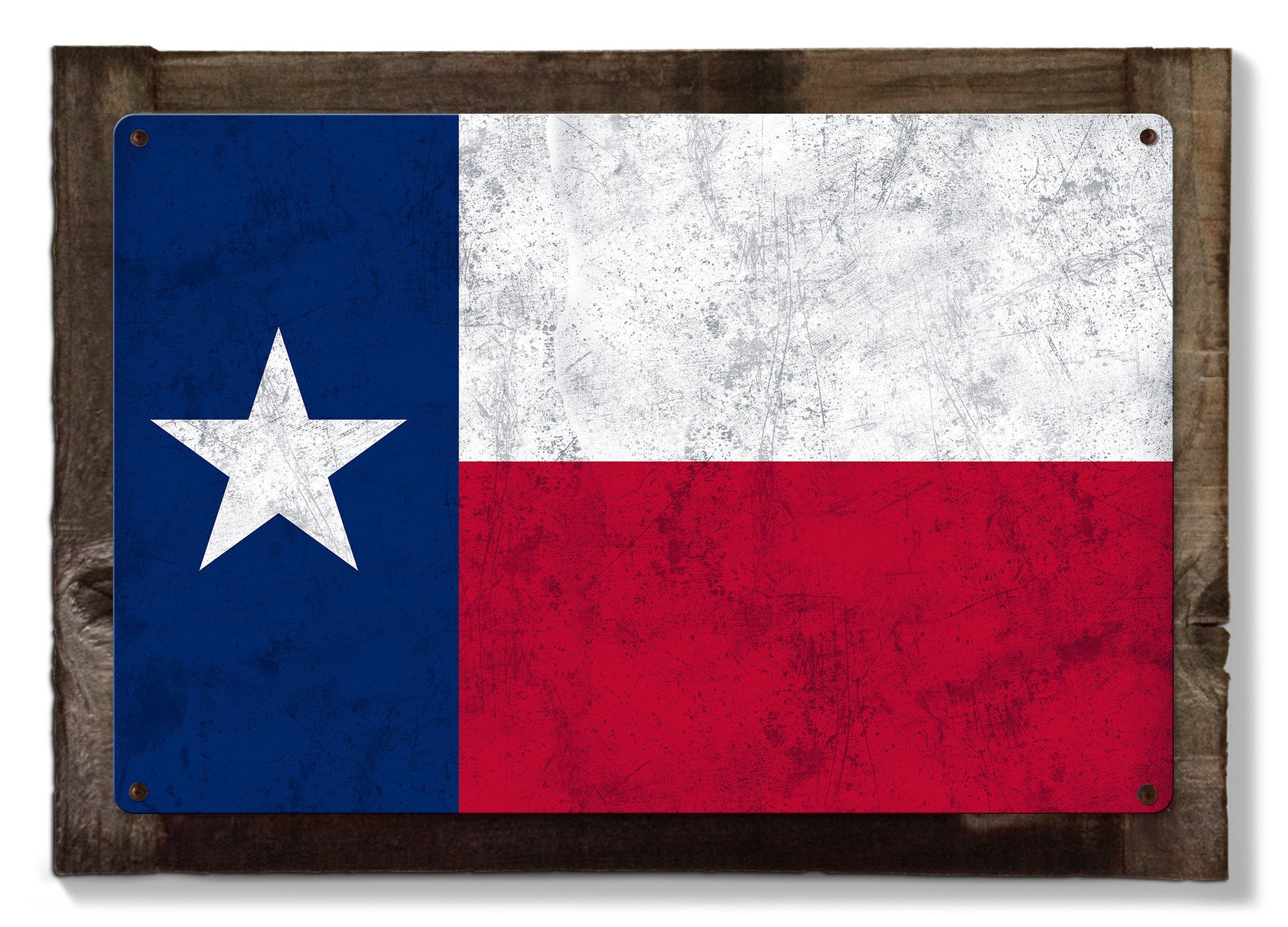 Texas State Flag, The Lone Star State, Metal Sign, Optional Rustic Wood Frame, Wall Decor, Wall Art, Vintage, Rustic, FREE SHIPPING!