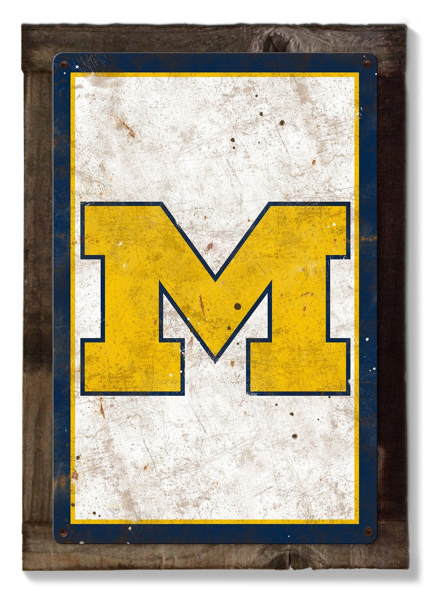 Michigan Wolverines, Wall Art, Rustic Metal Sign, Optional Rustic Wood Frame, College Teams, Mascots, and Sports