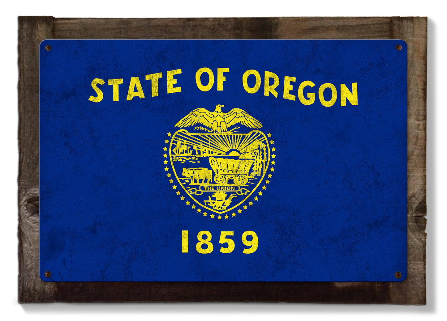 Oregon State Flag, We Love Dreamers, Metal Sign, Metal Sign, Optional Rustic Wood Frame, Wall Decor, Wall Art, FREE SHIPPING!
