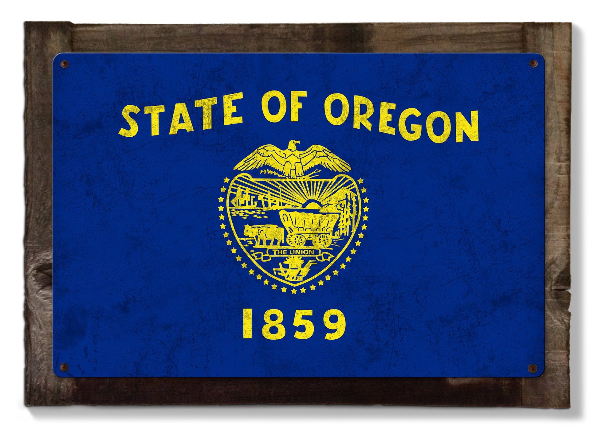 Oregon State Flag, We Love Dreamers, Metal Sign, Metal Sign, Optional Rustic Wood Frame, Wall Decor, Wall Art, FREE SHIPPING!