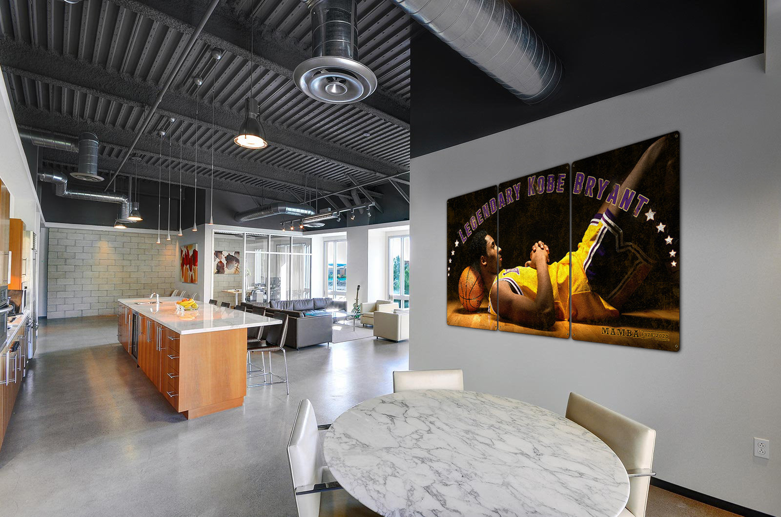 Kobe Bryant, Mamba, Basketball, Sports, Vintage, Photo, Triptych METAL Sign, Wall Art , Optional Reclaimed Barn Wood Frame