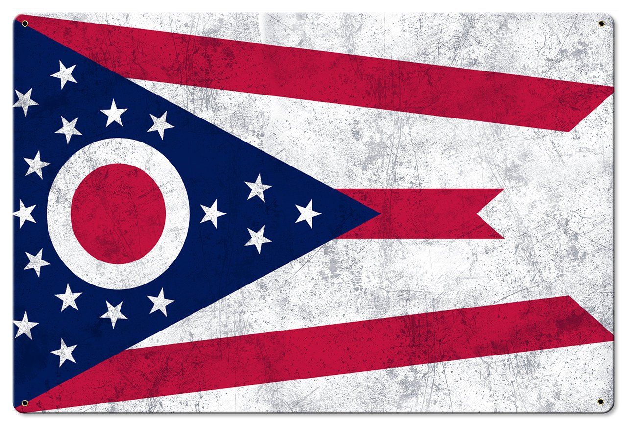 Ohio State Flag, First in Aviation, Metal Sign, Metal Sign, Optional Rustic Wood Frame, Wall Decor, Wall Art, FREE SHIPPING!