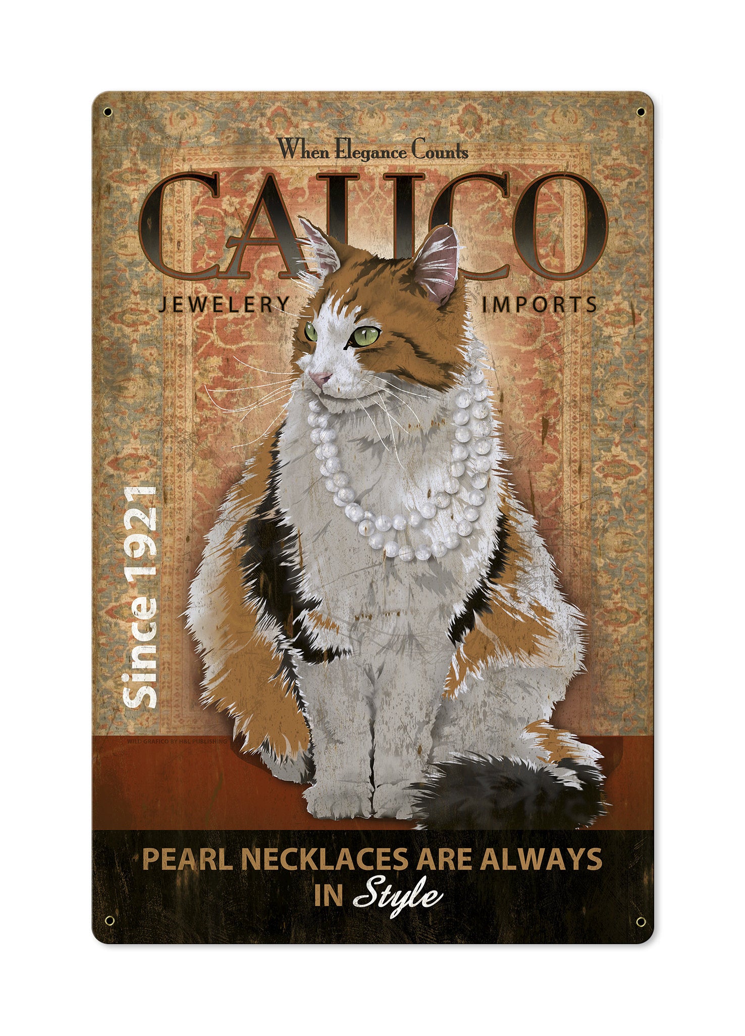 Calico,  Cat, METAL Sign, Optional Reclaimed BarnWood Frame, American Steel, Wall Decor, Wall Art, Vintage