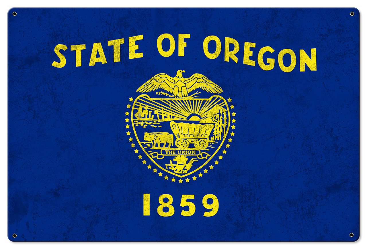 Oregon State Flag, We Love Dreamers, Metal Sign, Metal Sign, Optional Rustic Wood Frame, Wall Decor, Wall Art, FREE SHIPPING!