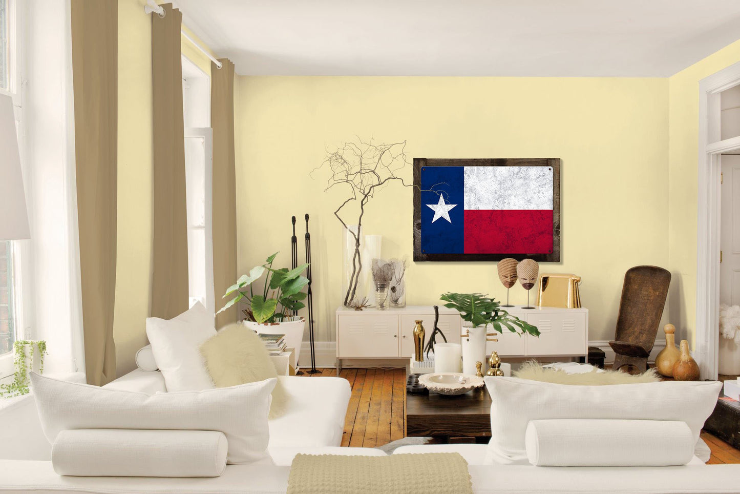 Texas State Flag, The Lone Star State, Metal Sign, Optional Rustic Wood Frame, Wall Decor, Wall Art, Vintage, Rustic, FREE SHIPPING!