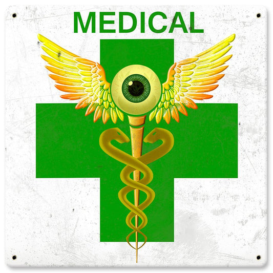 Green Cross Medical Marijuana Dispensary Sign 12" X 12"