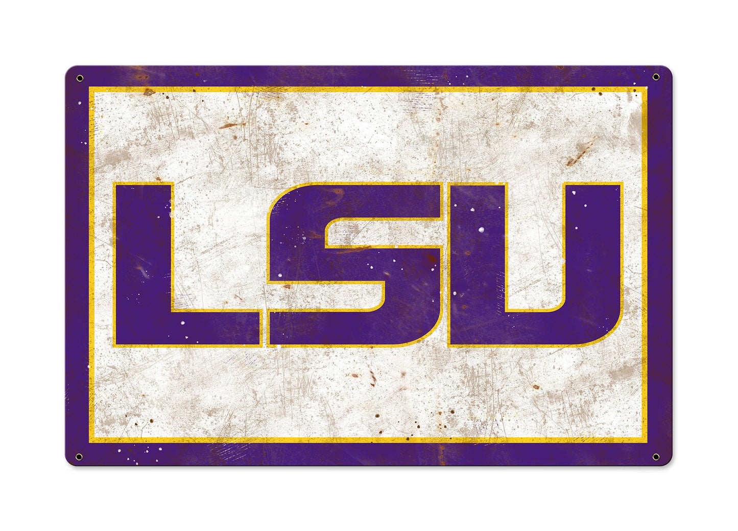 Tigers LSU Wall Art, Rustic Metal Sign, Optional Rustic Wood Frame, College Teams, Mascots, and Sports