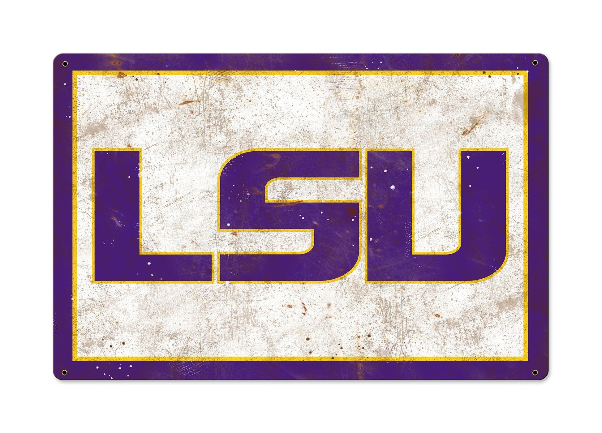 Tigers LSU Wall Art, Rustic Metal Sign, Optional Rustic Wood Frame, College Teams, Mascots, and Sports