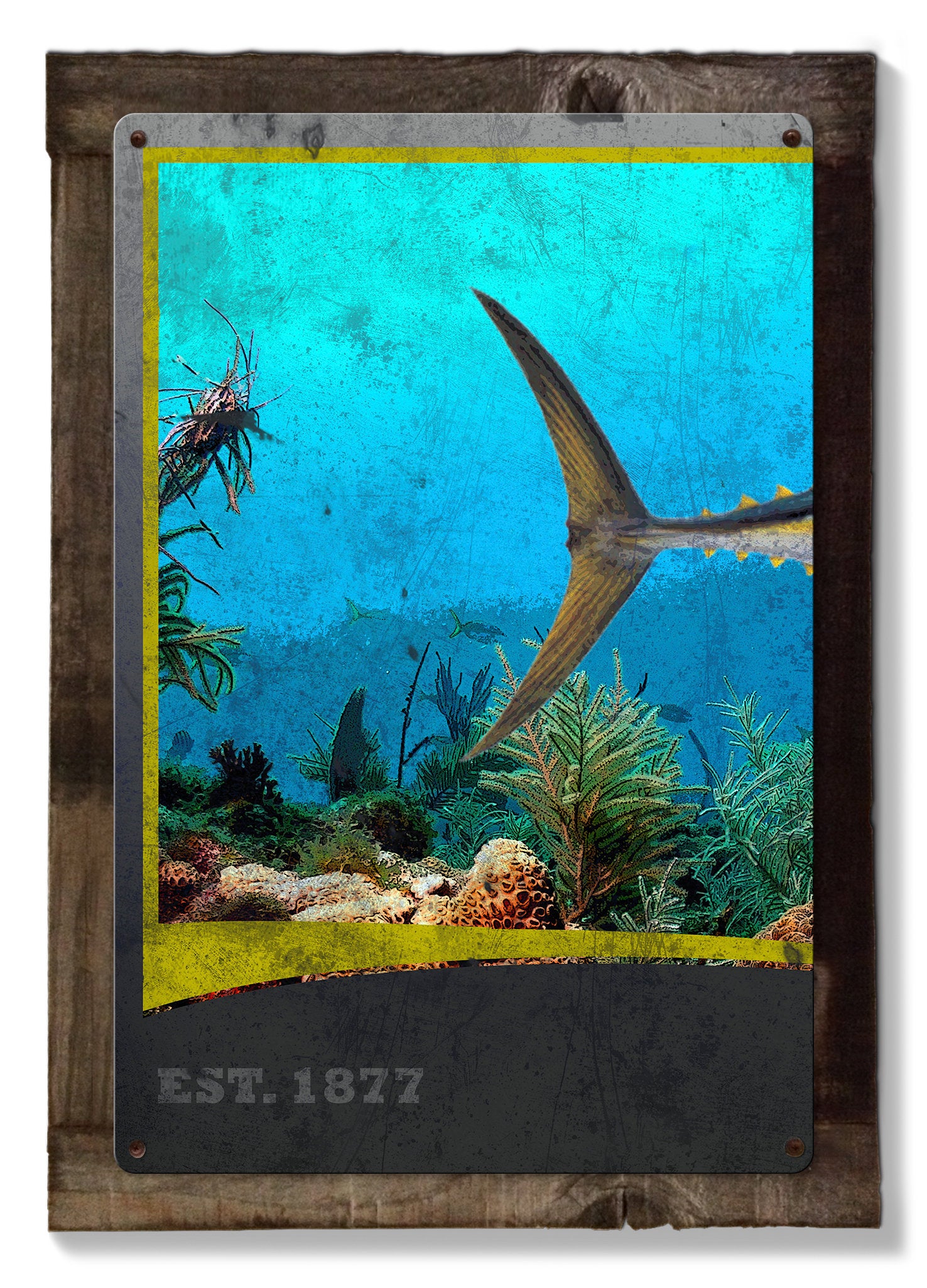 Ahi, Yellowfin Tuna, METAL Triptych, Optional Rustic Wood Frame, Sport Fishing, Wall Art, Ocean, Nautical