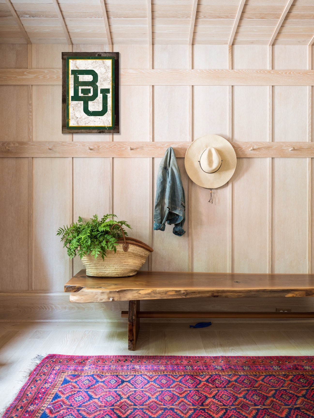 Baylor Bears Wall Art, Rustic Metal Sign, Optional Rustic Wood Frame, College Teams, Mascots, and Sports