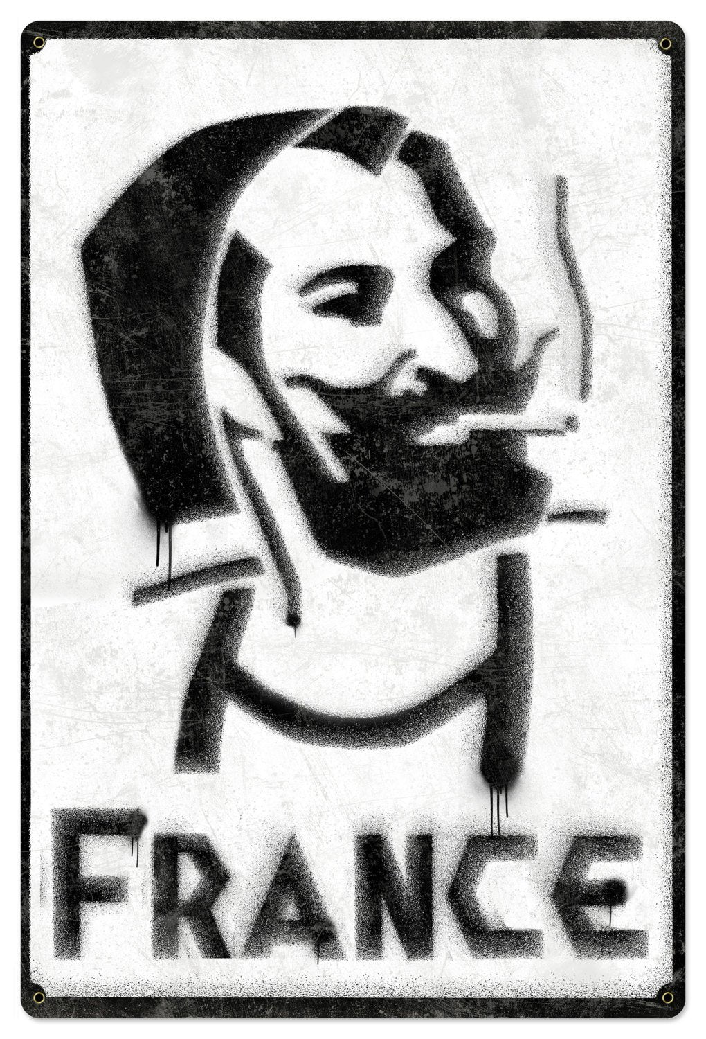 France Zig-Zag Man rolling papers Spray Art Metal Sign
