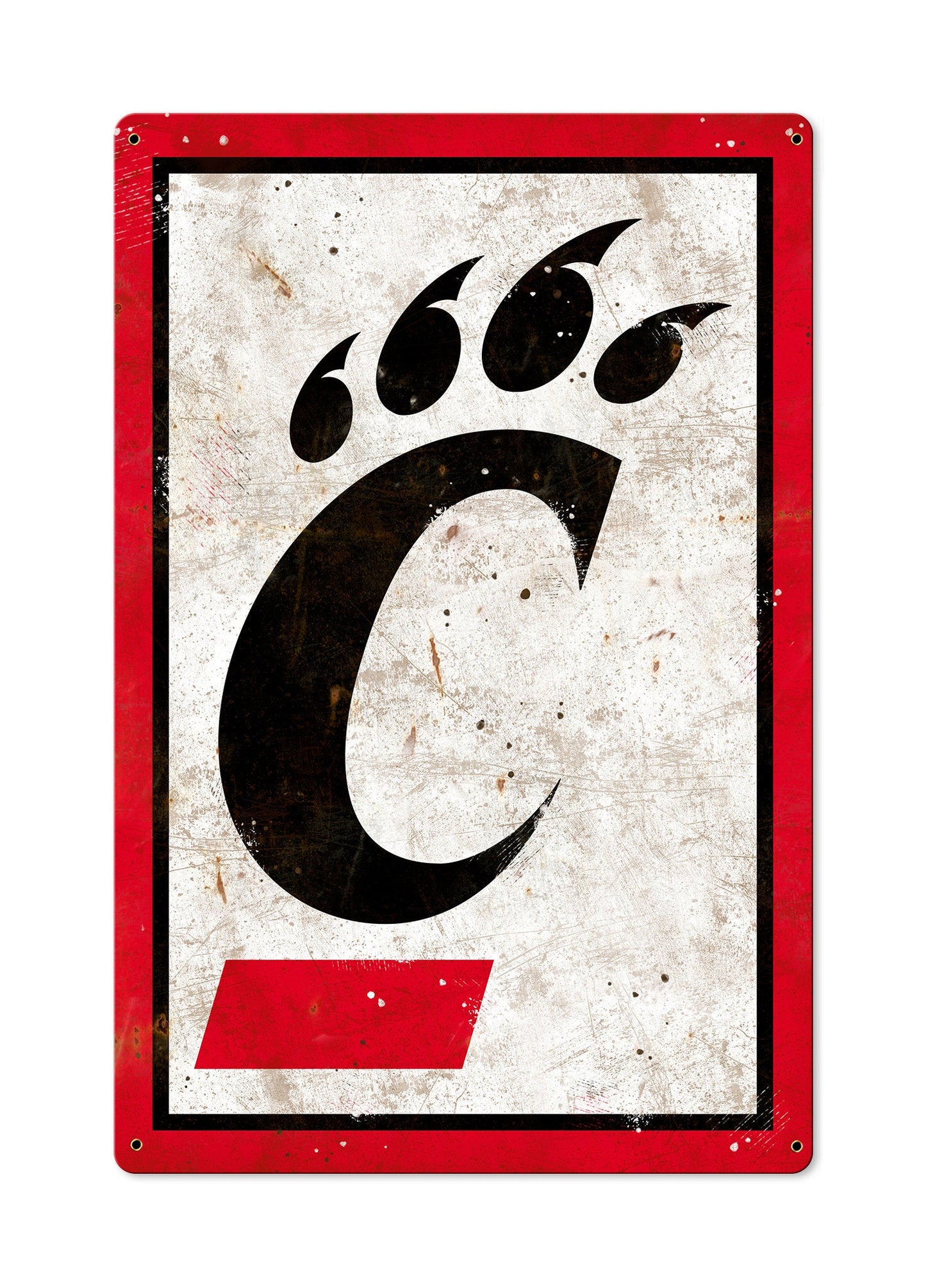 Cincinnati Bearcats, Wall Art, Rustic Metal Sign, Optional Rustic Wood Frame, College Teams, Mascots, and Sports