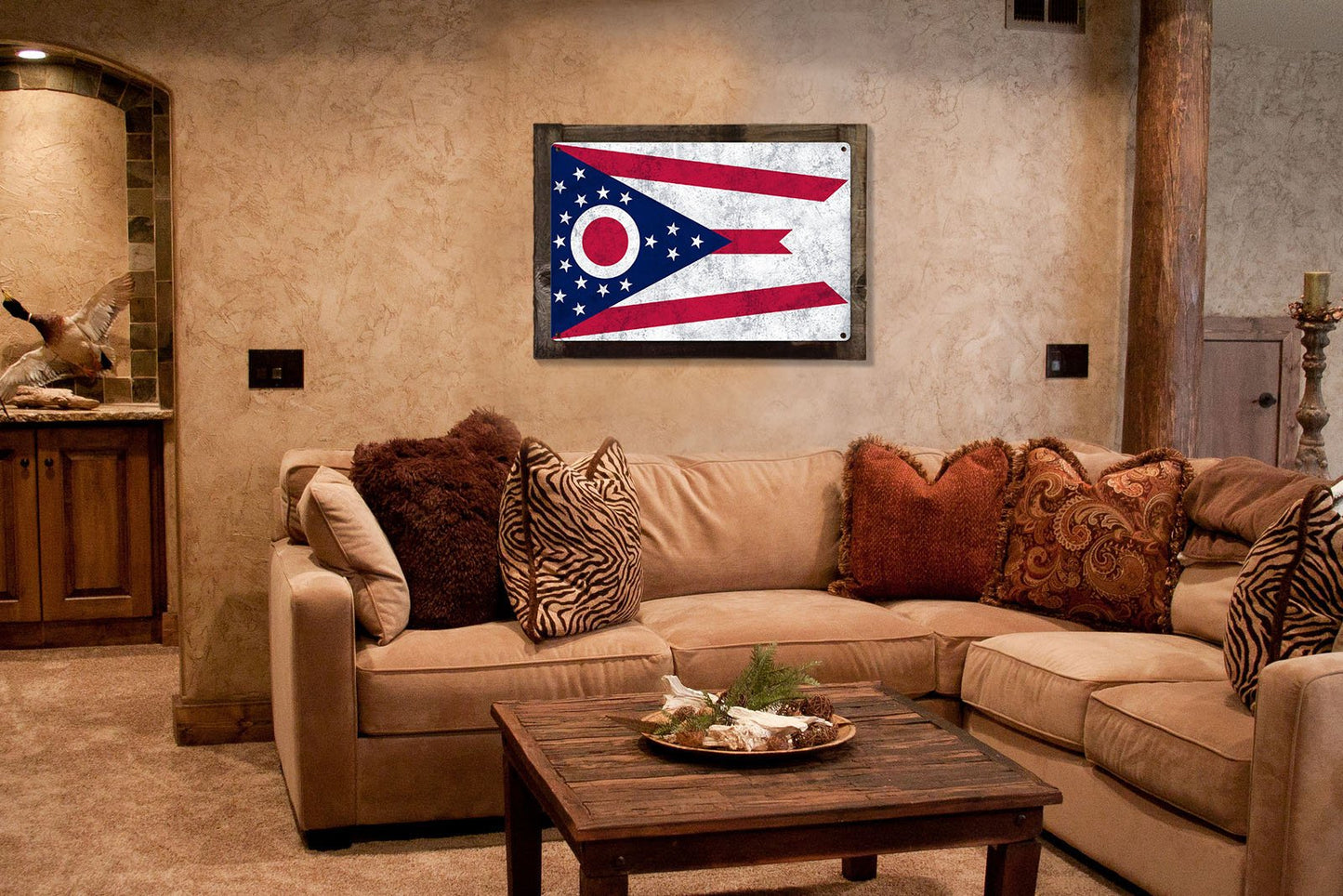 Ohio State Flag, First in Aviation, Metal Sign, Metal Sign, Optional Rustic Wood Frame, Wall Decor, Wall Art, FREE SHIPPING!