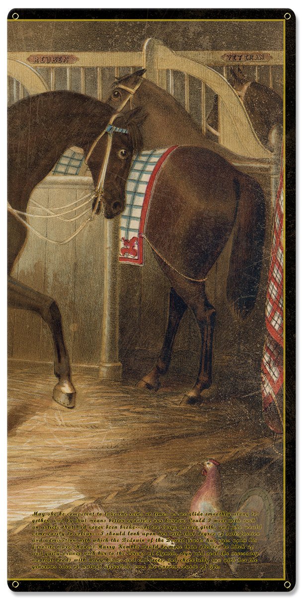 The Jockey's Prayer, With Prayer Text, Currier & Ives 1868, Horse Races, Triptych Metal Sign, Americana, Wall Decor, Wall Art 54"x36"