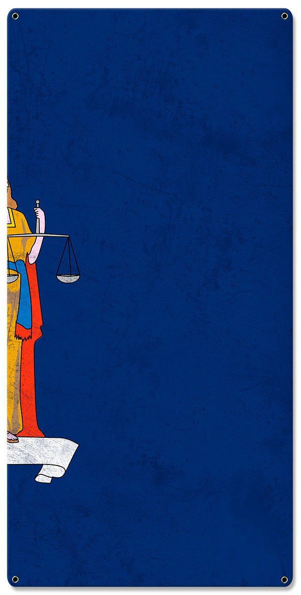 New York State Flag, I Love New York, Empire State, Triptych Metal Sign, Wall Decor, Wall Art, Vintage, 54"x36"