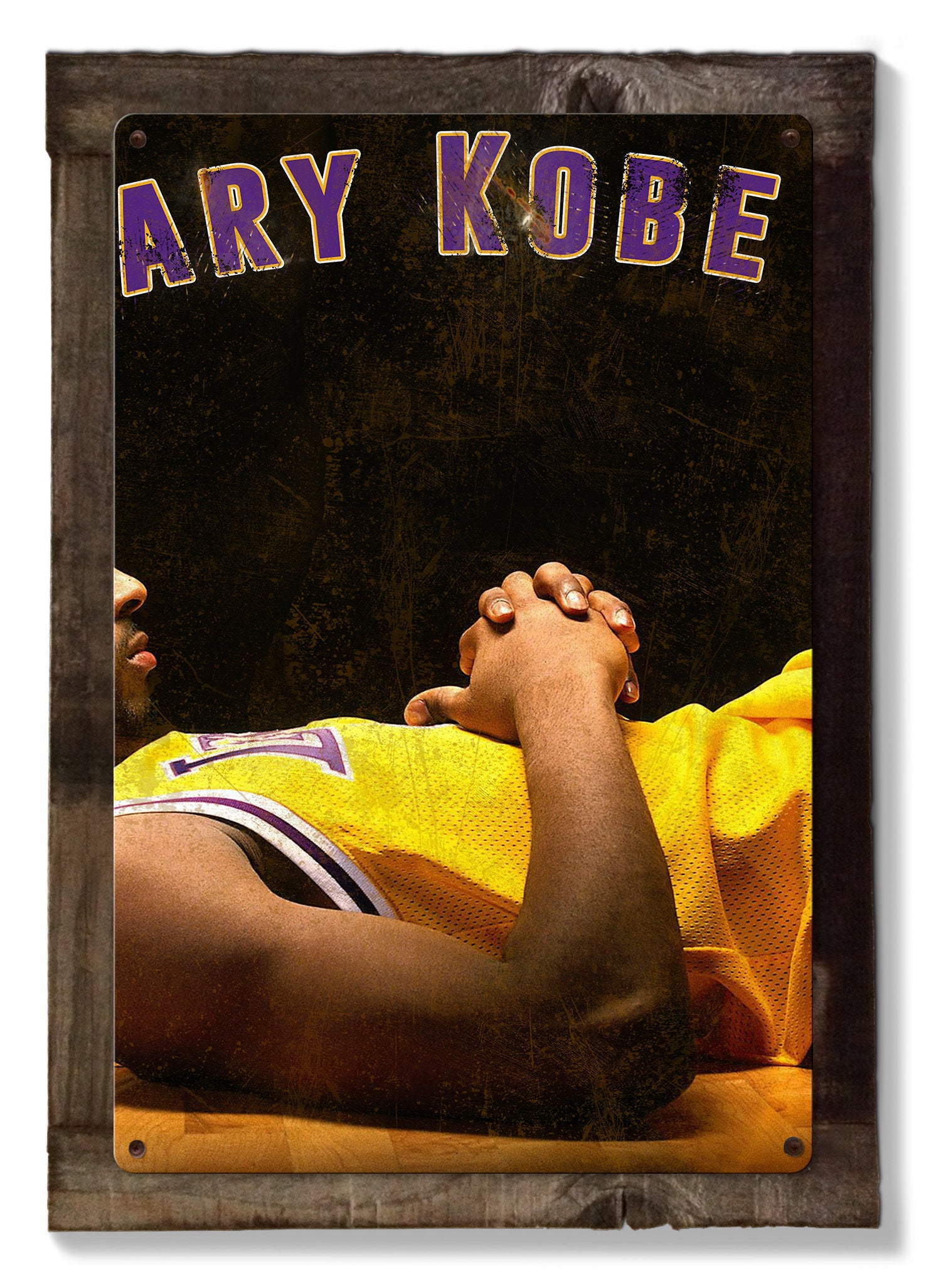 Kobe Bryant, Mamba, Basketball, Sports, Vintage, Photo, Triptych METAL Sign, Wall Art , Optional Reclaimed Barn Wood Frame