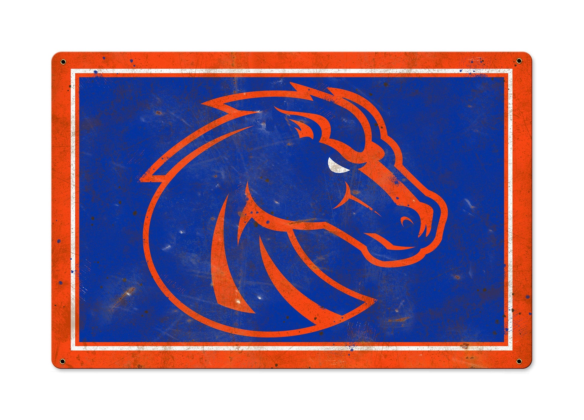 Boise State Broncos, Wall Art, Rustic Metal Sign, Optional Rustic Wood Frame, College Teams, Mascots, and Sports