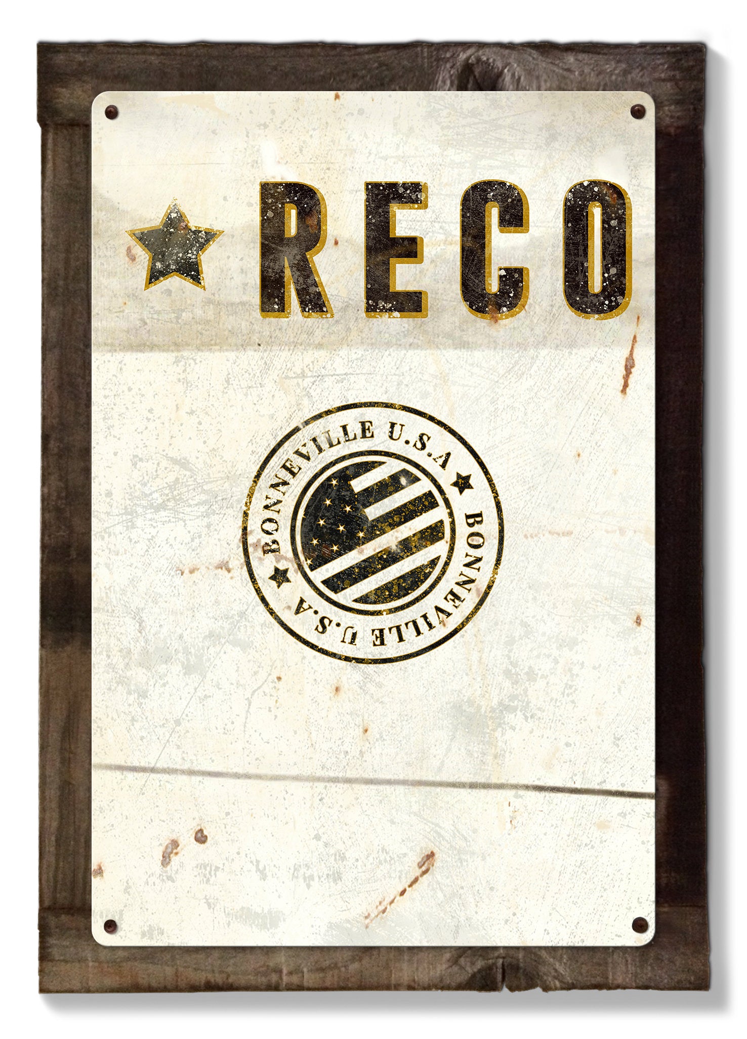 Bonneville, Motorcycle, Rollie Free, Record Breaker, Triptych METAL Sign, Wall Art , Optional Reclaimed Barn Wood Frame