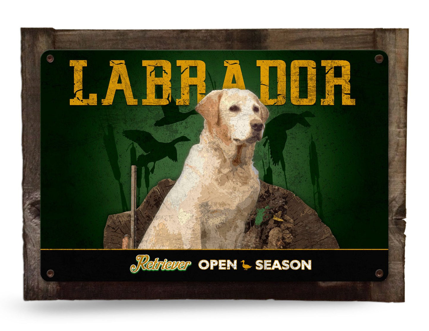 Labrador Retriever, Yellow Lab, Black Lab and Chocolate Lab Metal Sign 18"x12"