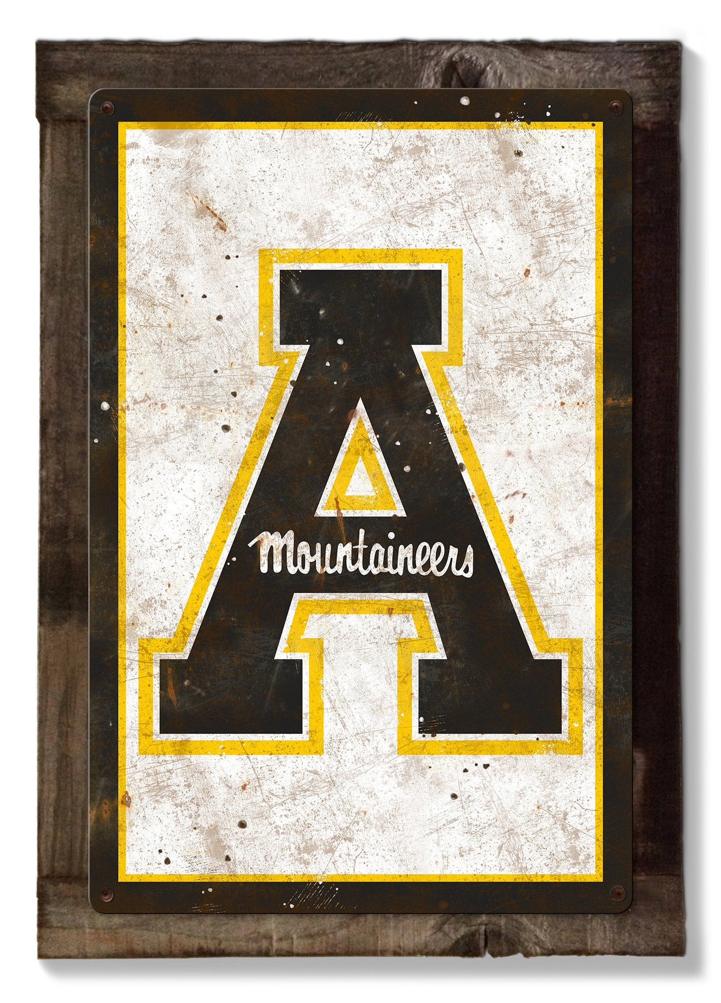 Appalachian State Mountaineers, Wall Art, Rustic Metal Sign, Optional Rustic Wood Frame, College Teams, Mascots, and Sports