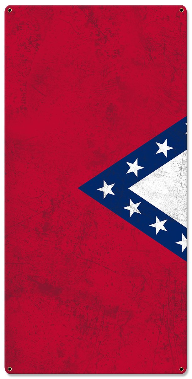 Arkansas State Flag, The Land of Opportunity, Triptych Metal Sign, Wall Decor, Wall Art, Vintage, 54"x36"