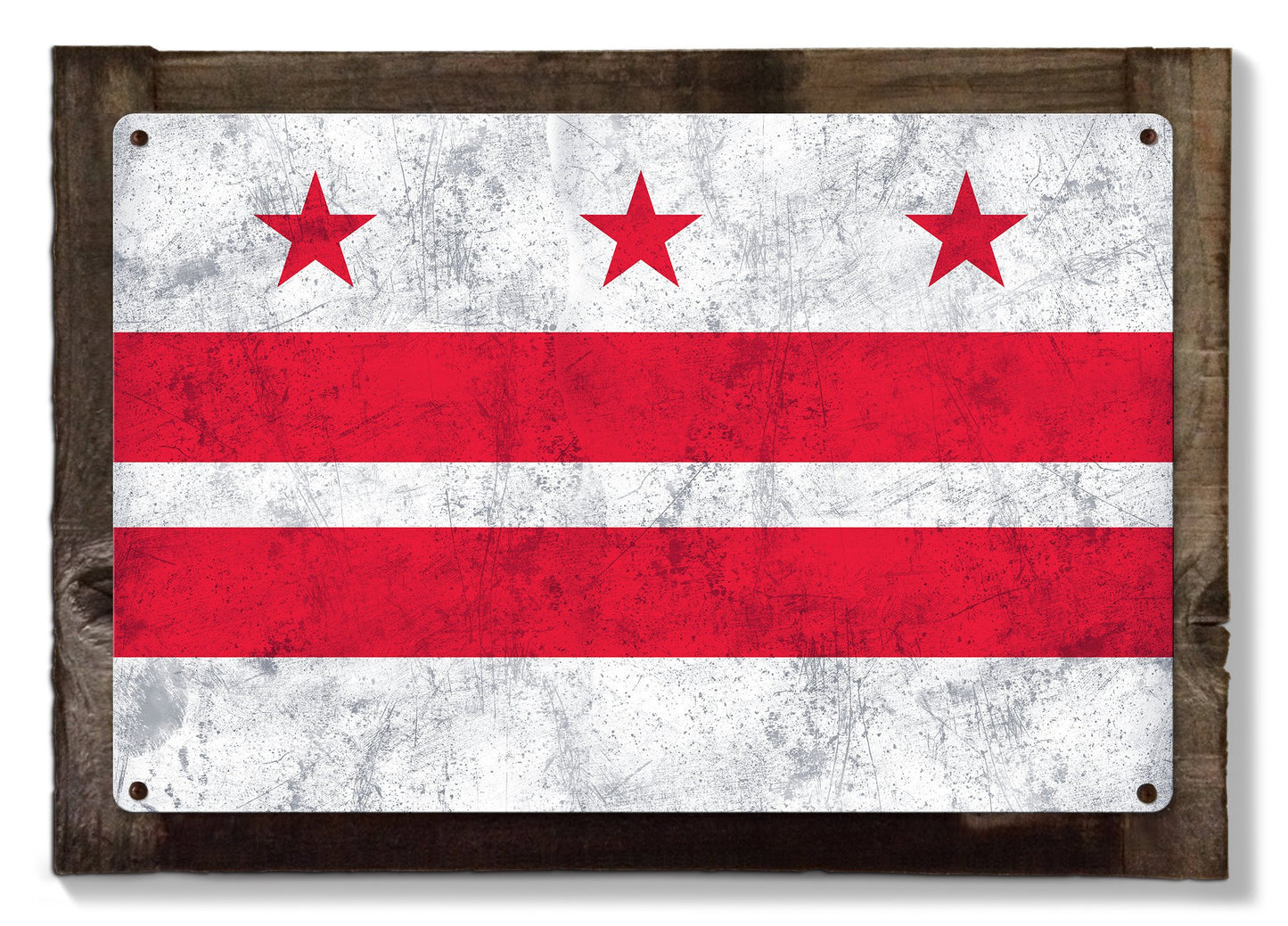 Washington D.C. State Flag, Taxation Without Representation, Metal Sign, Optional Rustic Wood Frame, Wall Decor, Wall Art, FREE SHIPPING!