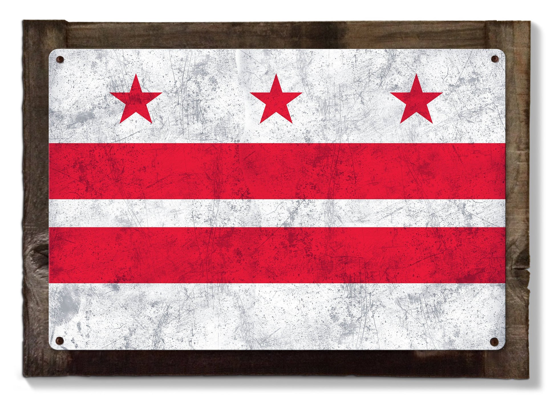Washington D.C. State Flag, Taxation Without Representation, Metal Sign, Optional Rustic Wood Frame, Wall Decor, Wall Art, FREE SHIPPING!
