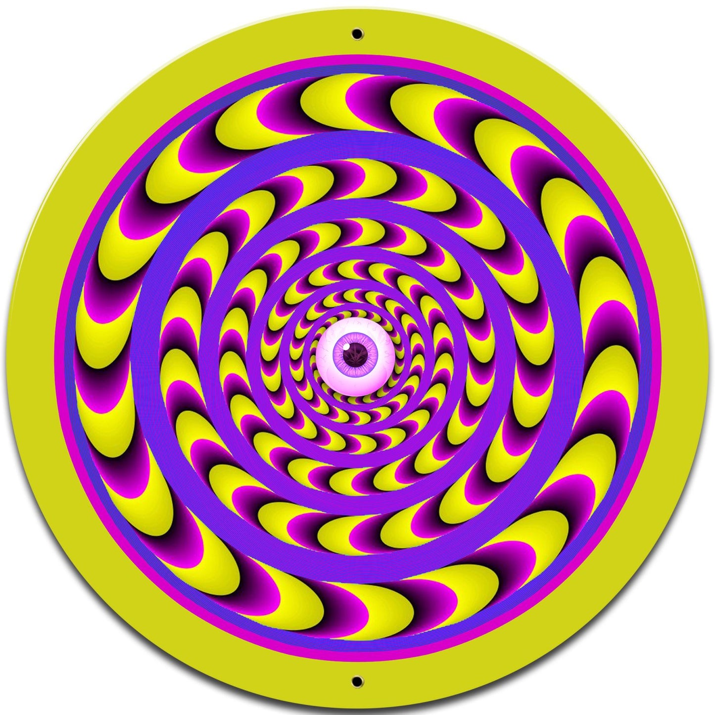 Optical Illusion hippie Round Metal Sign