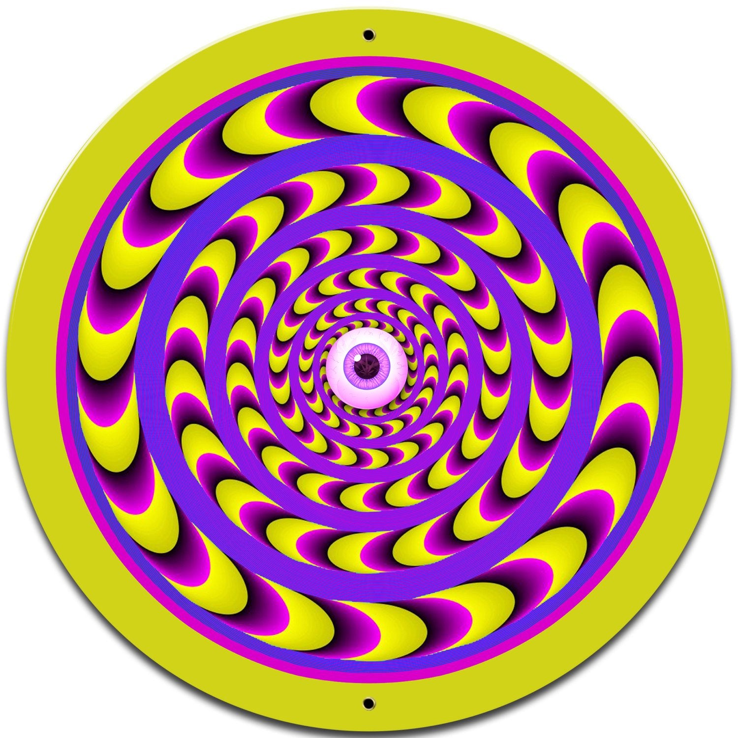 Optical Illusion hippie Round Metal Sign