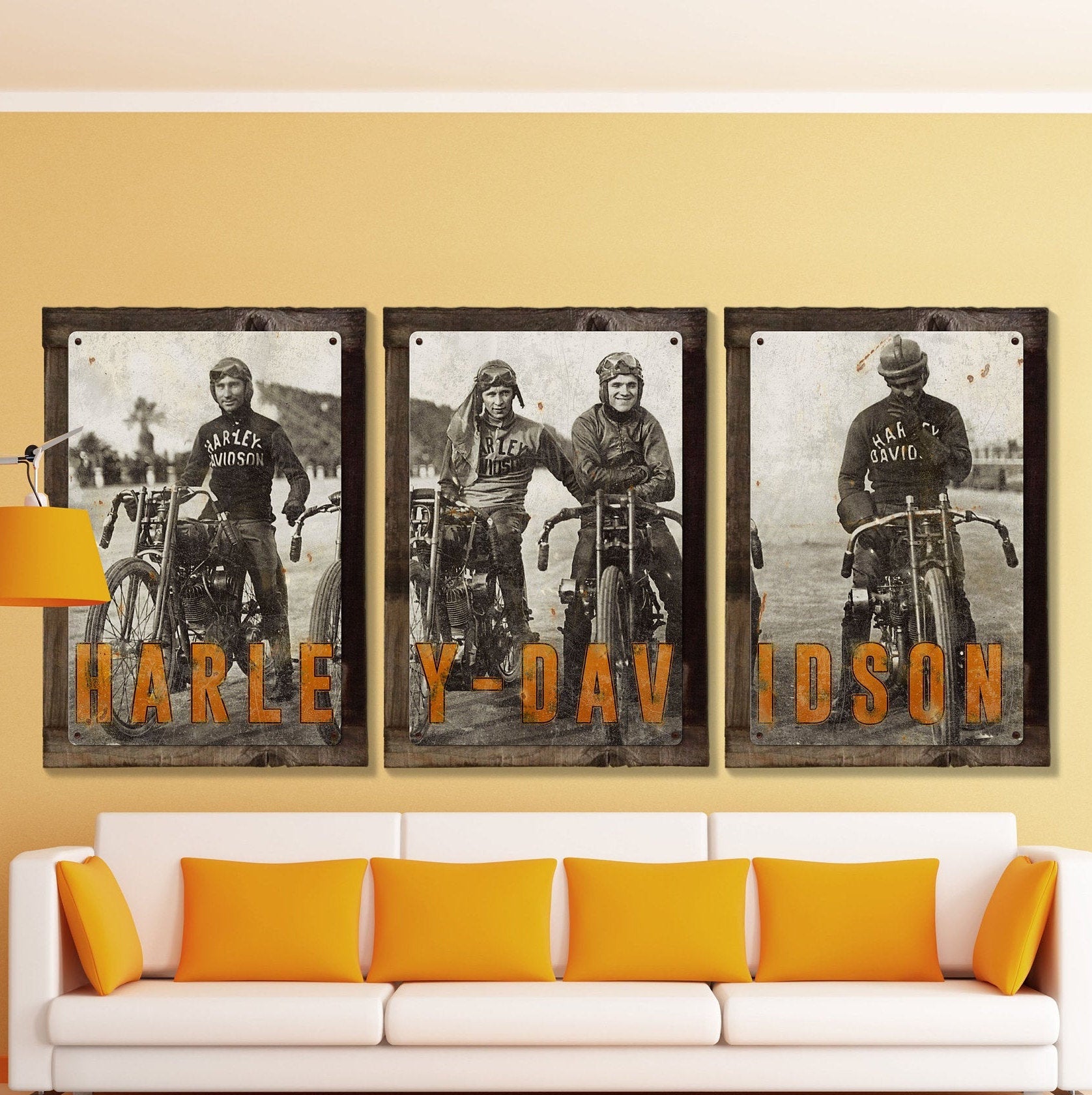 HARLEY壁掛け　木製 Amazon.com: Harley Gifts For Men and Women Motorcycle Garage