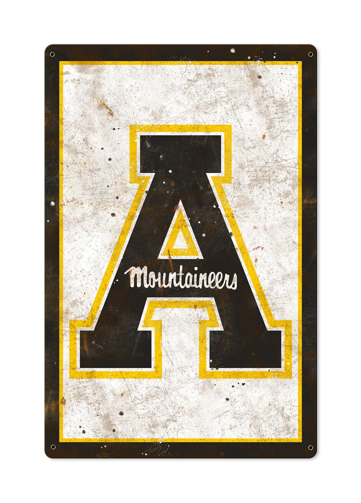 Appalachian State Mountaineers, Wall Art, Rustic Metal Sign, Optional Rustic Wood Frame, College Teams, Mascots, and Sports