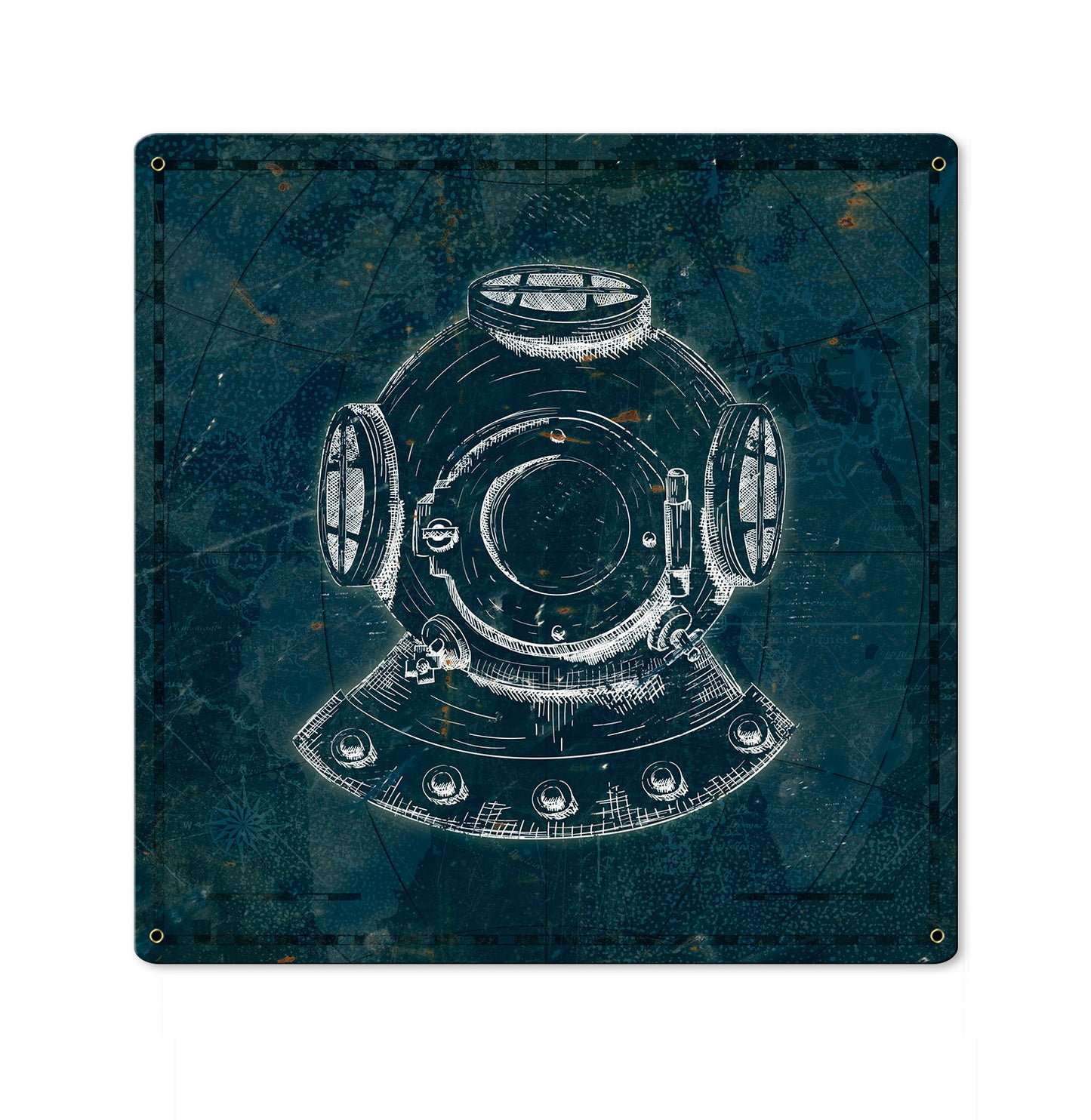 Vintage Scuba Diver Mask, METAL Sign, Optional Reclaimed BarnWood Frame, American Steel, Wall Decor, Wall Art, Vintage