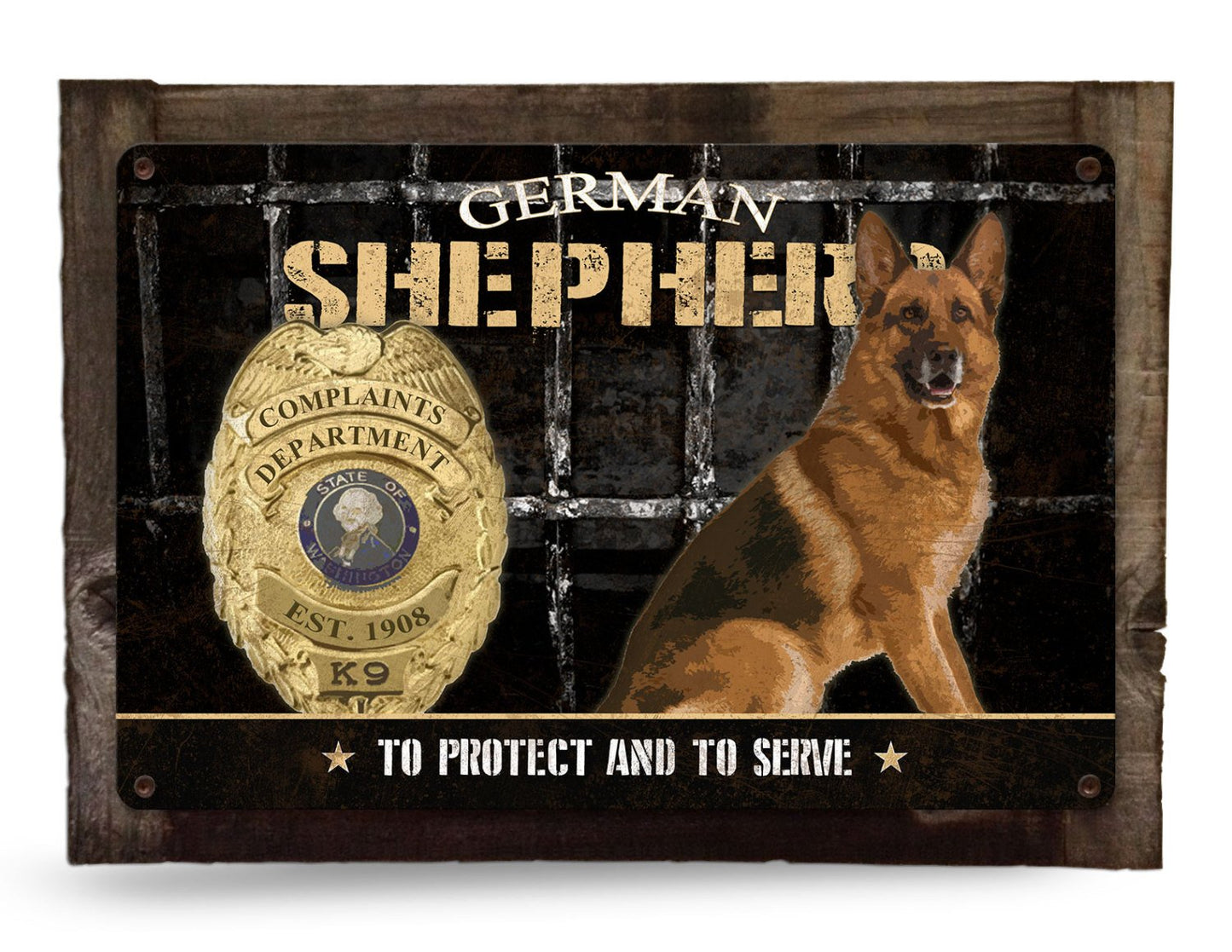 German Shepherd Complaints Department K-9 Police Dog Metal Sign, Wall Art, Wall Decor 18" x 12"