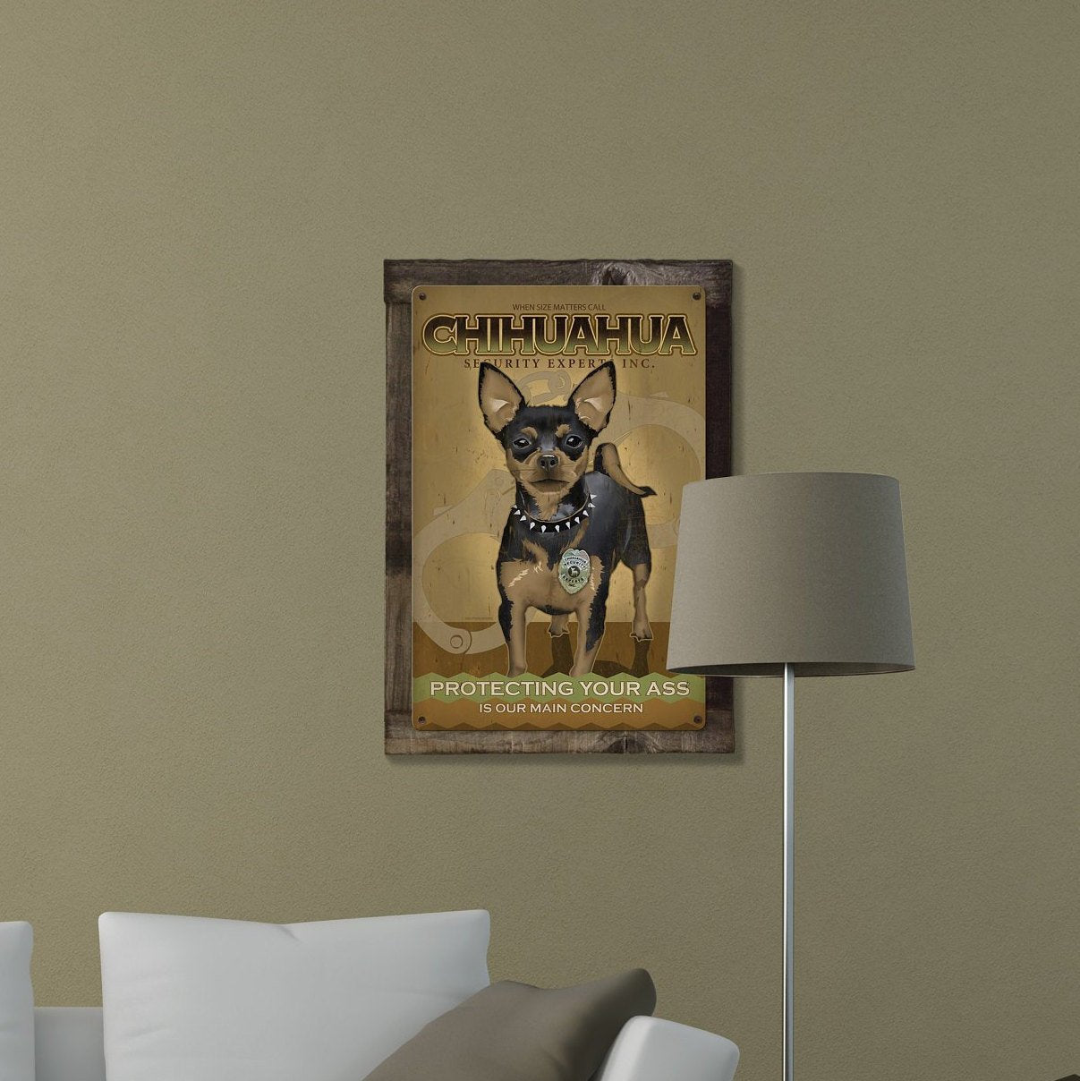 Chihuahua, Dog, METAL Sign, Optional Reclaimed BarnWood Frame, American Steel, Wall Decor, Wall Art, Vintage