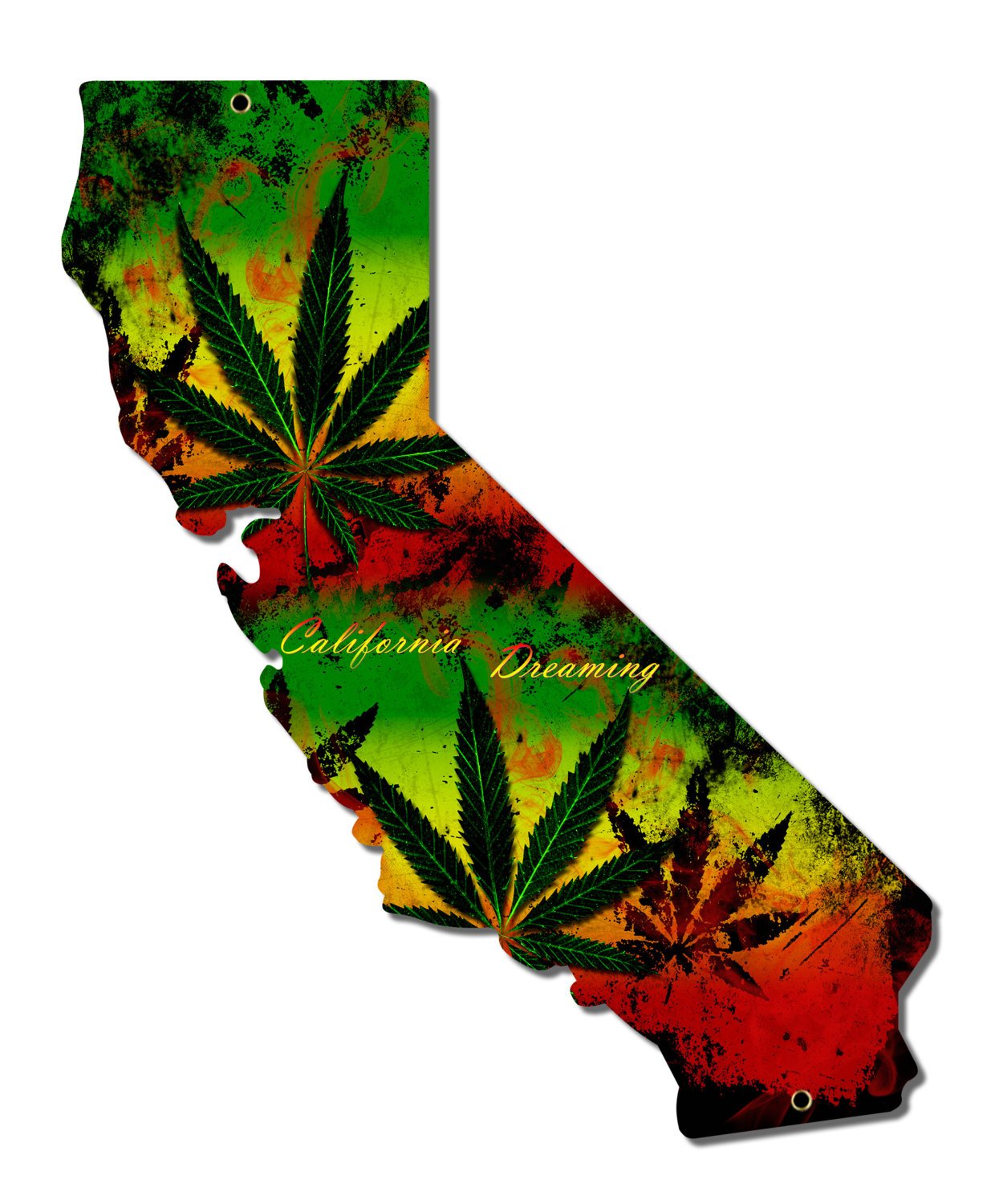 California Dreaming Marijuana Cannabis Metal Sign