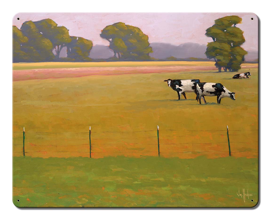 Black And White And The Green And Gold Vintage Sign, Barn and Country, Metal Sign, Wall Art, 15 X 12 Inches