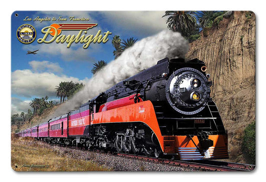 Daylight Vintage Sign, Trains, Metal Sign, Wall Art, 18 X 12 Inches