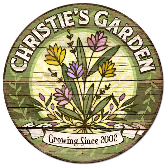 Garden Personalized Vintage Sign, Home & Garden, Metal Sign, Wall Art, 28 X 28 Inches