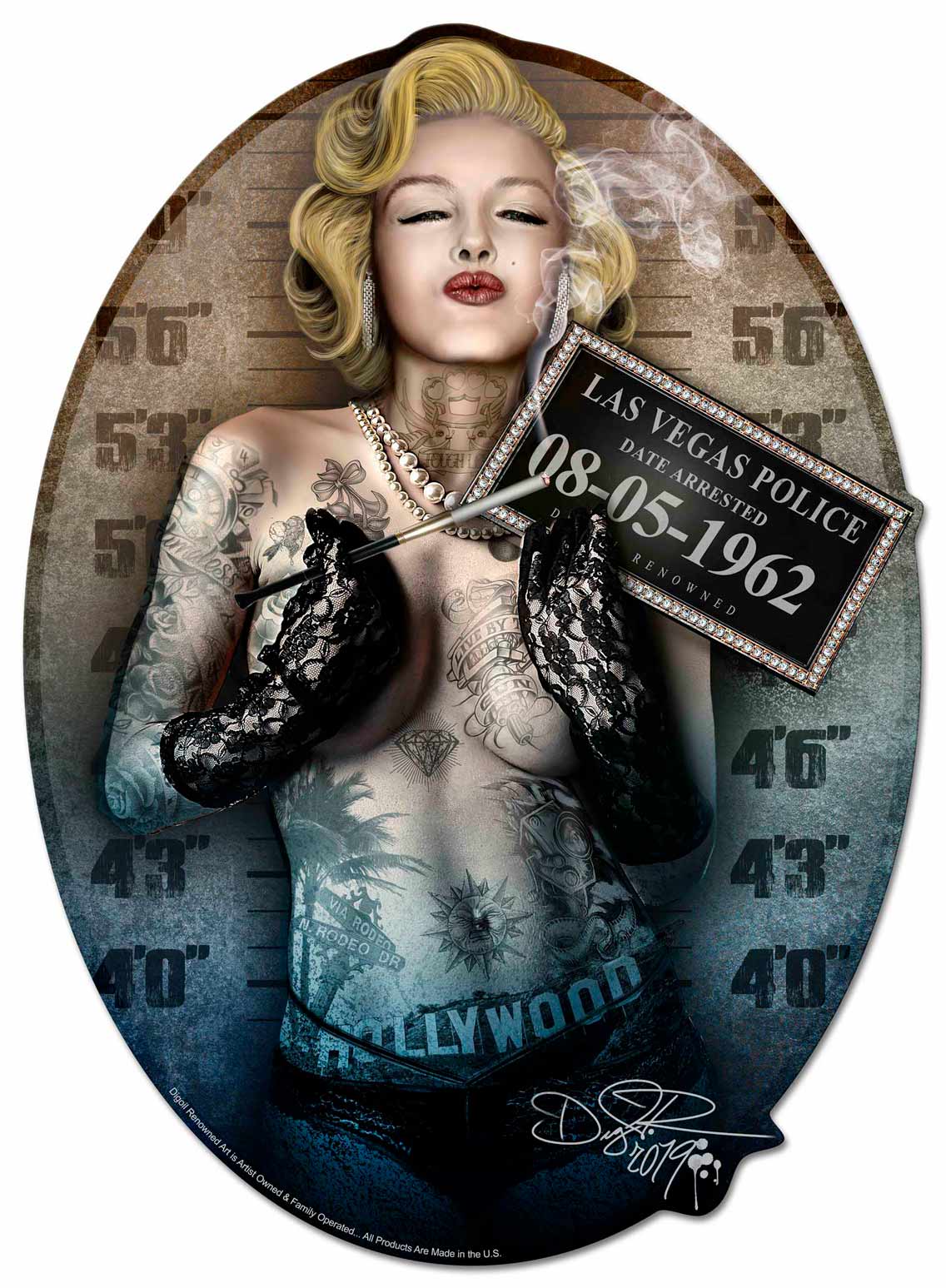 DIG009 - MARL MUGSHOT, Patriotic, Metal Sign, Wall Art, 29 X 40 Inches