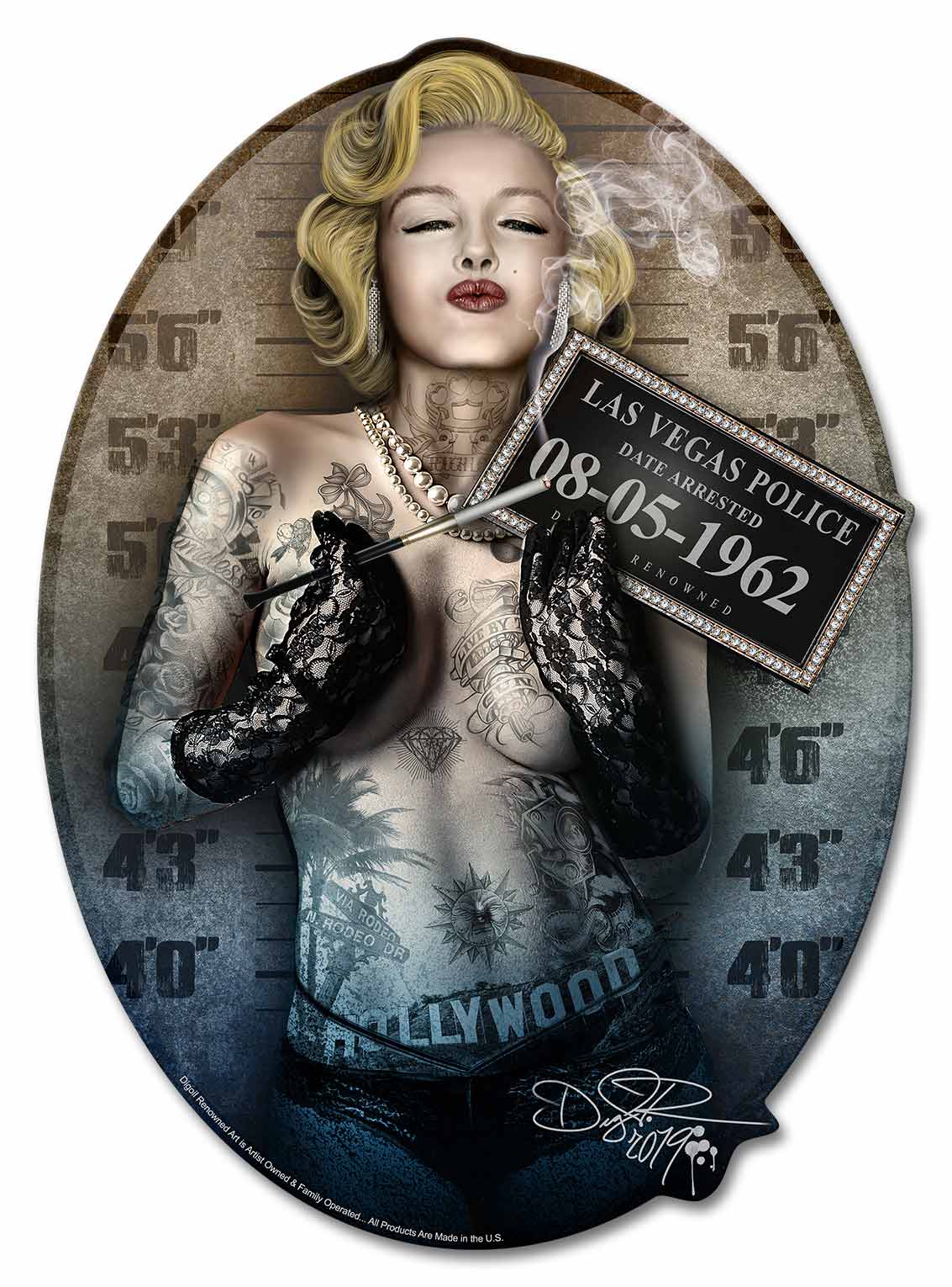 DIG010 - MARL MUGSHOT, Patriotic, Metal Sign, Wall Art, 15 X 20 Inches