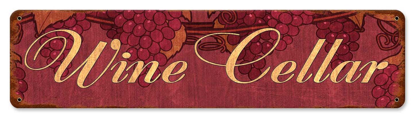 Wine Cellar Vintage Sign, Bar and Alcohol , Metal Sign, Wall Art, 20 X 5 Inches
