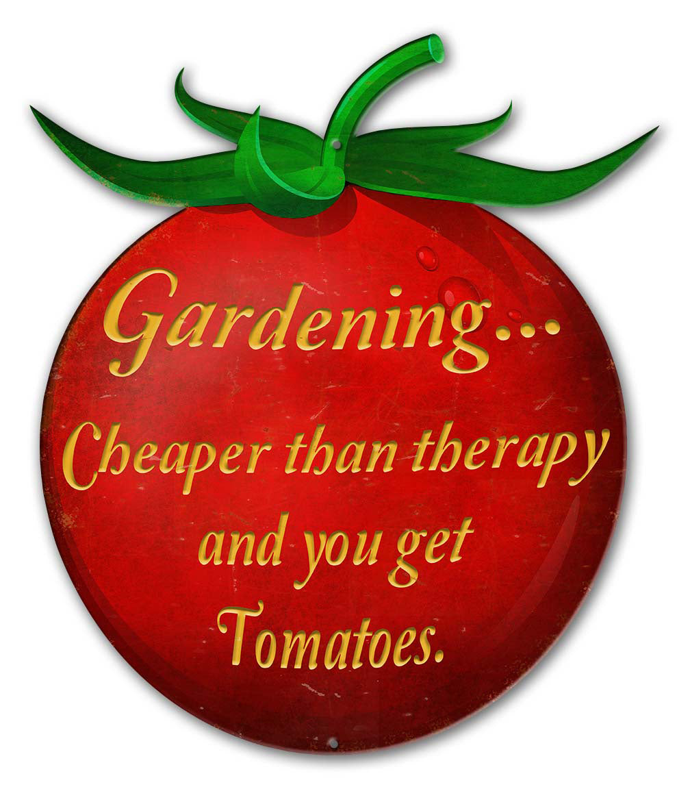 Gardening Cheaper Than Therapy Vintage Sign, New Products, Metal Sign, Wall Art, 13 X 15 Inches