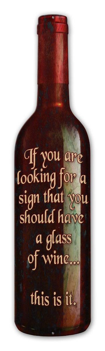 Wine Looking For A Sign Vintage Sign, New Products, Metal Sign, Wall Art, 7 X 28 Inches