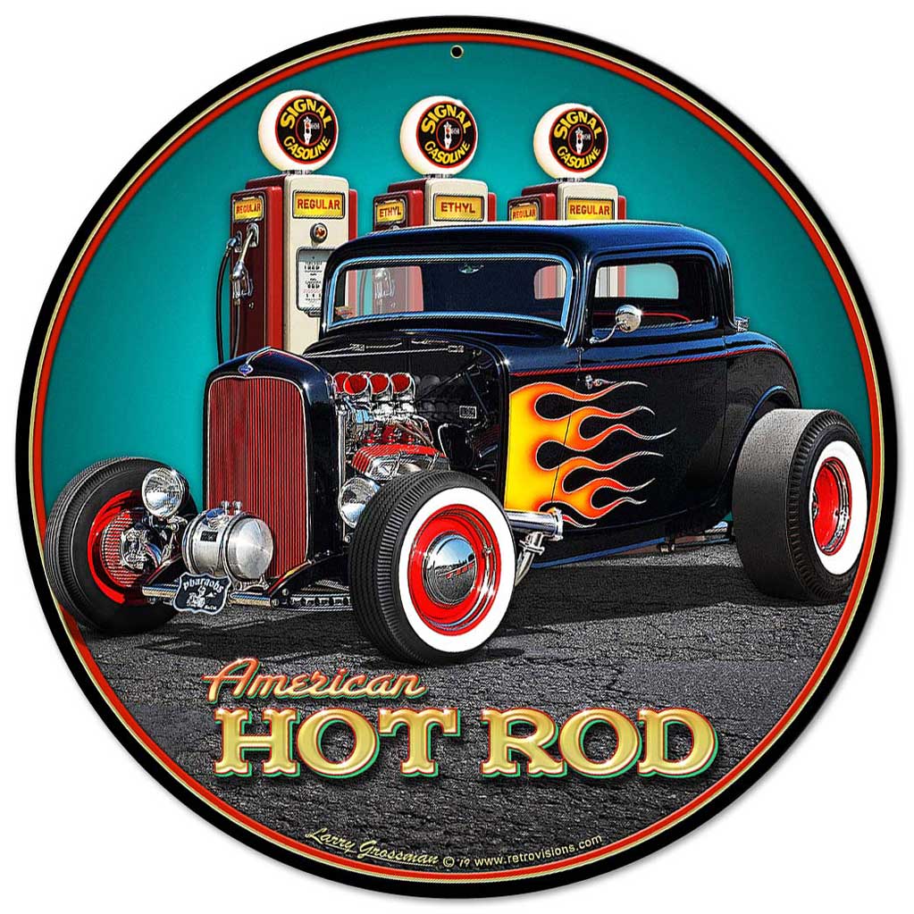 1932 Deuce Coupe Fill-up Vintage Sign, Automotive, Metal Sign, Wall Art, 14 X 14 Inches