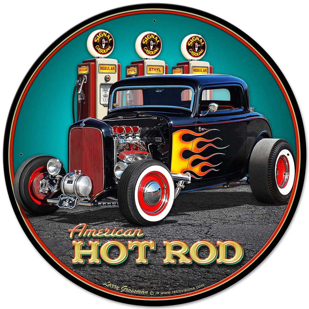 1932 Deuce Coupe Fill-up Vintage Sign, Automotive, Metal Sign, Wall Art, 28 X 28 Inches