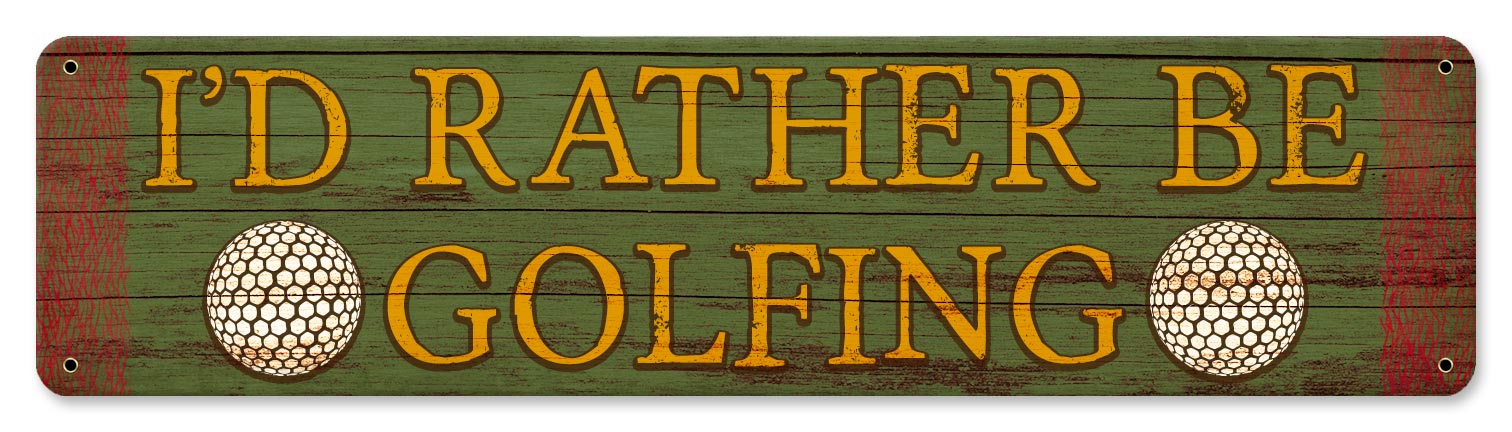 Rather Be Golfing Vintage Sign, Sports and Recreation, Metal Sign, Wall Art, 20 X 5 Inches