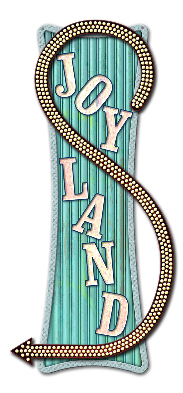 JOYLAND 3-D Vintage Sign, 3-D, Metal Sign, Wall Art, 9 X 20 Inches